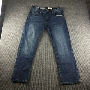 TK Axel Mens Slim‎ Bootcut Jeans Dark Wash Blue Denim 36x32 Stretch Casual Pants